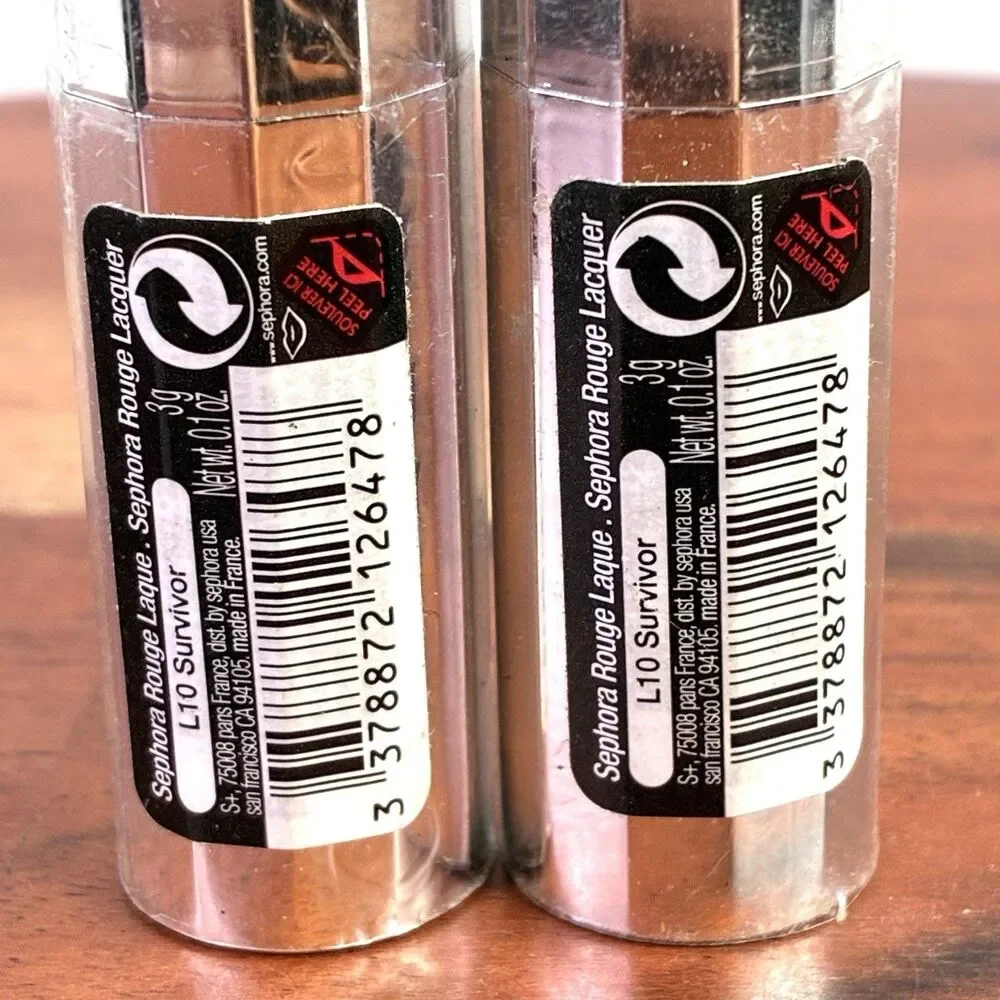 Set of 2 Sephora Rouge Lip Lacquer L10 Survivor Red Lipstick SEALED